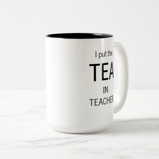 私は先生に茶を置きました! 素晴らしい先生のギフト! ツートーンマグカップ (正面右)