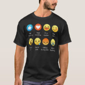 私は先生のEmojiの顔文字におもしろいなティーを教えることを愛します Tシャツ (正面)