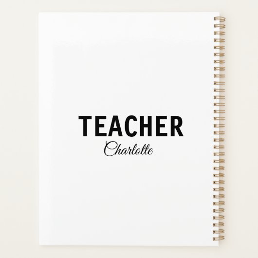 私は先生スクールCollegeaddあなたの名前文字simp プランナー手帳 (裏面)