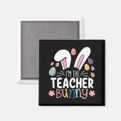 私は先生バニー・イースター・マッチング マグネット (正面/裏面)
