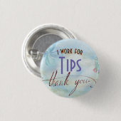 私は先端の食糧サーバーボタンのために働きます 缶バッジ (正面&裏面)