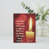 私は光として、ジョ来ン12:46クリスマス シーズンポストカード (スタンド正面)