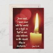 私は光として、ジョ来ン12:46クリスマス シーズンポストカード (正面/裏面)