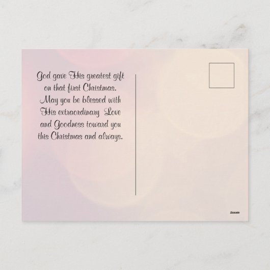 私は光として、ジョ来ン12:46クリスマス シーズンポストカード (裏面)