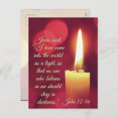 私は光来として持っているヨハネ12:46聖書の聖句 シーズンポストカード (正面/裏面)
