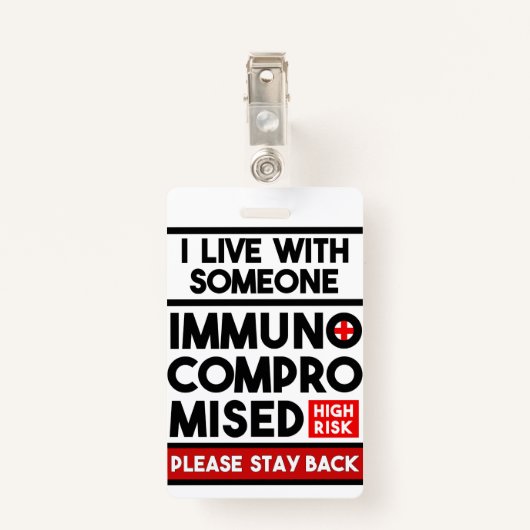 私は免疫不全状態の人と暮らしている バッジ (裏面クリップ)