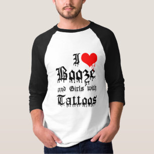 私は入れ墨を持つ酒宴そして女の子を愛します Tシャツ