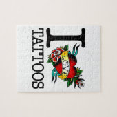 私は入れ墨入れ墨によってインクをしみ込ませられるtatのデザインを愛します ジグソーパズル (横)