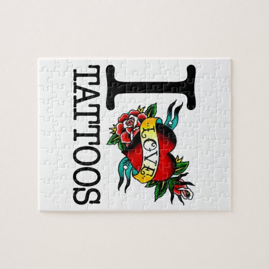 私は入れ墨入れ墨によってインクをしみ込ませられるtatのデザインを愛します ジグソーパズル (横)