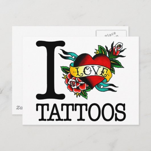 私は入れ墨入れ墨によってインクをしみ込ませられるtatのデザインを愛します ポストカード (正面/裏面)