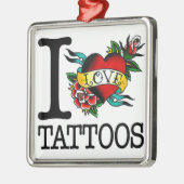 私は入れ墨入れ墨によってインクをしみ込ませられるtatのデザインを愛します メタルオーナメント (左)