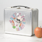 私は全くニンジンを行わない – かわいいスカルバニー&イースター メタルランチボックス (インサイチュ)