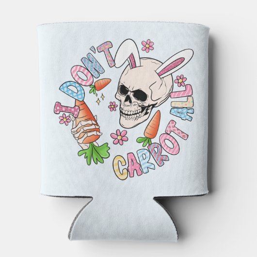 私は全くニンジンを行わない – かわいいスカルバニー&イースター 缶クーラー (裏面)