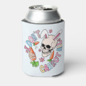 私は全くニンジンを行わない – かわいいスカルバニー&イースター 缶クーラー (缶裏面)