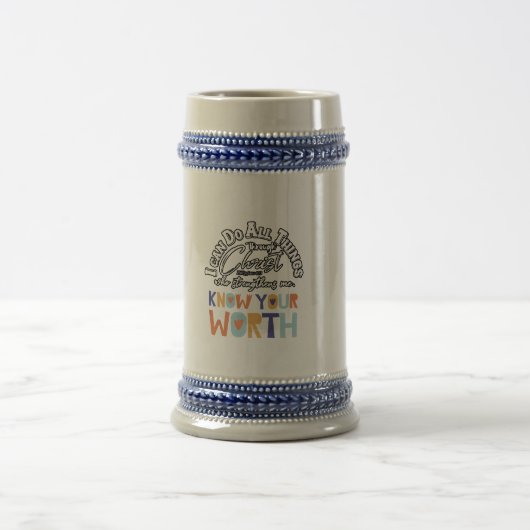 私は全てがすごい事ができるデザイン ビールジョッキ (中央)