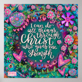 私は全てのことを行うことができる信仰の引用文インスピレーション ポスター (正面)