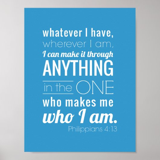 私は全てのことを行うことができる、フィリップ4:13 ポスター (正面)