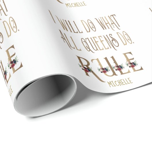 私は全ての女王がモノグラムを支配することを行う ラッピングペーパー (ロールコーナー)