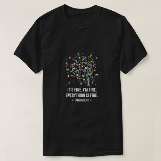 私は全て素晴らしの先生素晴らし・クリスマスライト Tシャツ (デザイン正面)