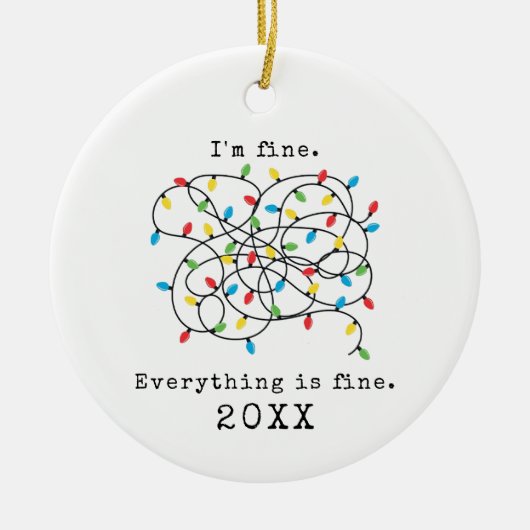 私は全素晴らして2021素晴らし年のおもしろいクリスマス セラミックオーナメント (正面)