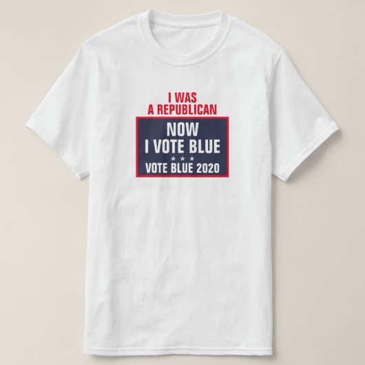 私は共和党だった今I投票ブルー2020選挙 Tシャツ (デザイン正面)