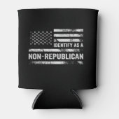 私は共和党ではないアメリカの旗とおもしろい識別する 缶クーラー (正面)