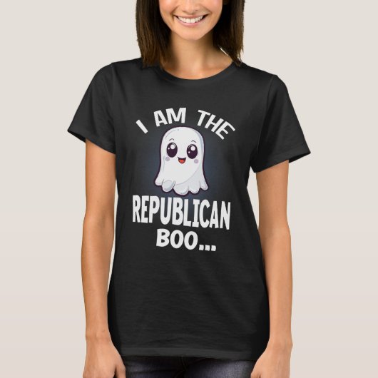私は共和党のブー・ハロウィンマッチングコスチューム Tシャツ (正面)