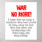 私は兵士として戦争を嫌う – アンチ戦争引用文 ポスター (正面)