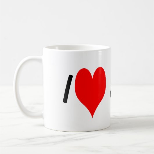 私は内側のマグを愛します コーヒーマグカップ (左)