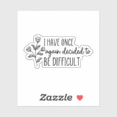 私は再び難しいと決心した シール (シート)