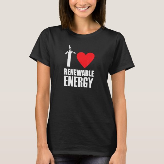私は再生可能エネルギーが大好き Tシャツ (正面)