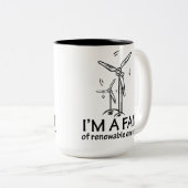 私は再生可能エネルギーのファンです ツートーンマグカップ (正面右)