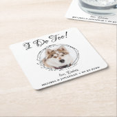 私は写真エレガント犬の愛玩過結婚去 スクエアペーパーコースター (アングル)