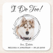 私は写真エレガント犬の愛玩過結婚去 スクエアペーパーコースター (正面)