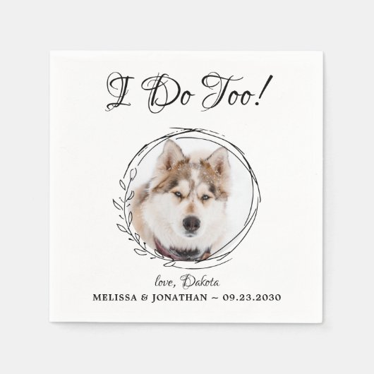 私は写真エレガント犬の愛玩過結婚去 スタンダードカクテルナプキン (正面)