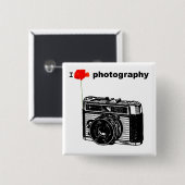 私は写真ポピーヴィンテージカメラが大好き 缶バッジ (正面&裏面)