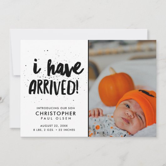 私は写真少年誕生の発表を受けました 案内状 (正面)