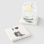 私は写真撮影を愛します ストーンコースター (横)