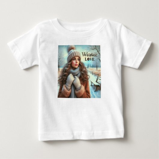 私は冬が大好きだ ベビーTシャツ (正面)