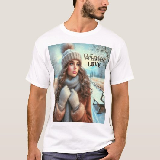 私は冬が大好きだ Tシャツ (正面)