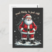 私は冷たい男だクリスマス・サンタ・チル ポストカード (正面/裏面)
