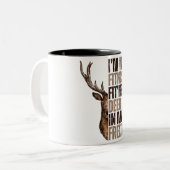 私は冷凍庫でフィットネスフィットネス鹿に夢中おもしろい ツートーンマグカップ (正面左)