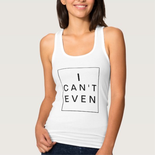 私は出来ない |シックなタイポグラフィシャツ タンクトップ (正面)