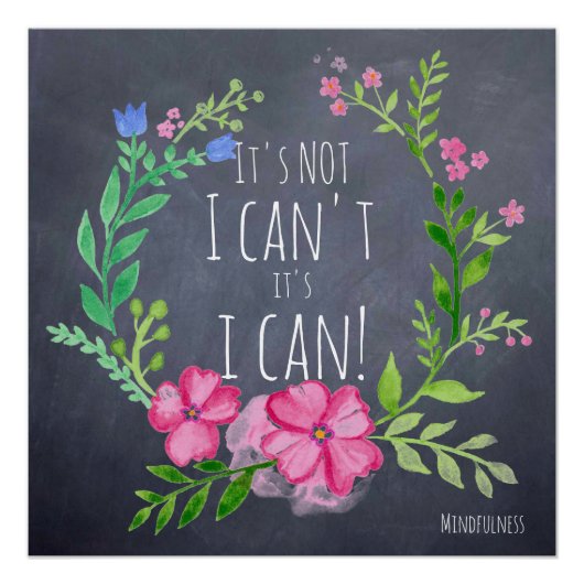 私は出来ない – マインドフルネス動機 ポスター (正面)