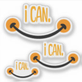 私は出来る、やる気を起こさせる引用文 シール (正面)