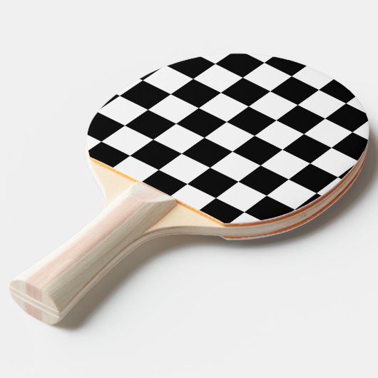 私は出血しま点検の白黒によって市松模様にされるカスタムを競争させます 卓球ラケット (正面アングル)