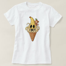 私は分割し、かわいいバナナアイススクリーム