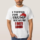 私は切札のために私が論理を憎むので投票しました Tシャツ (正面)
