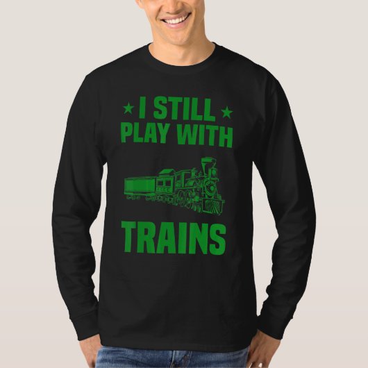 私は列車の鉄道模型の男性の女性の機関車_2 Tシャツ (正面)