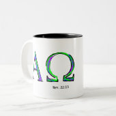 私は初めと終わりの暴露の22:13です ツートーンマグカップ (正面左)